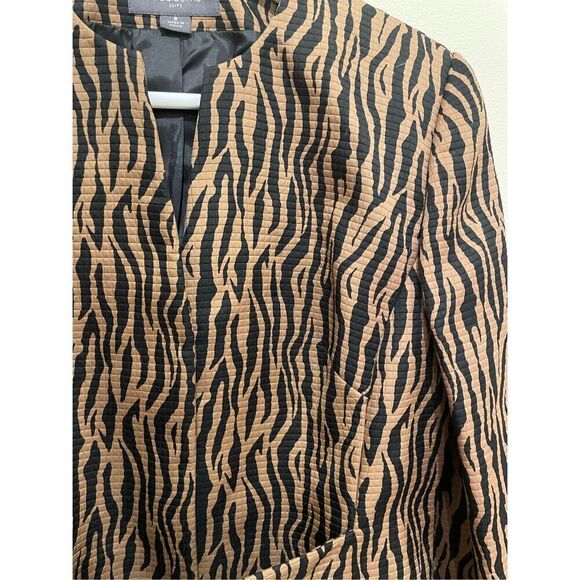 Liz Claiborne animal print long sleeve belted Y2K blazer suit jacket size 8 - Picture 8 of 12